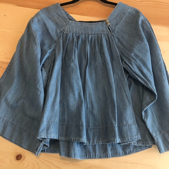 Madewell Chambray Wide Arm Top - Picture 2 of 2